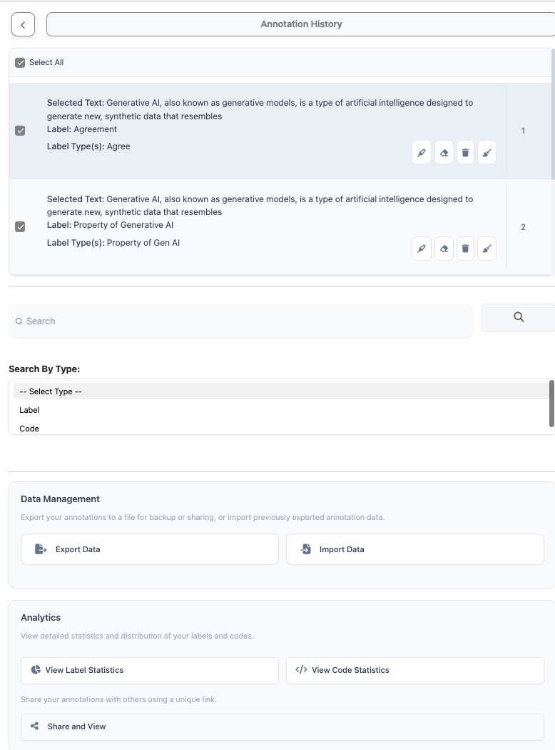 Phraze: LLM's Annotation Tool - History