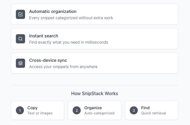 Snip: Smart Clipboard Manager Preview 2